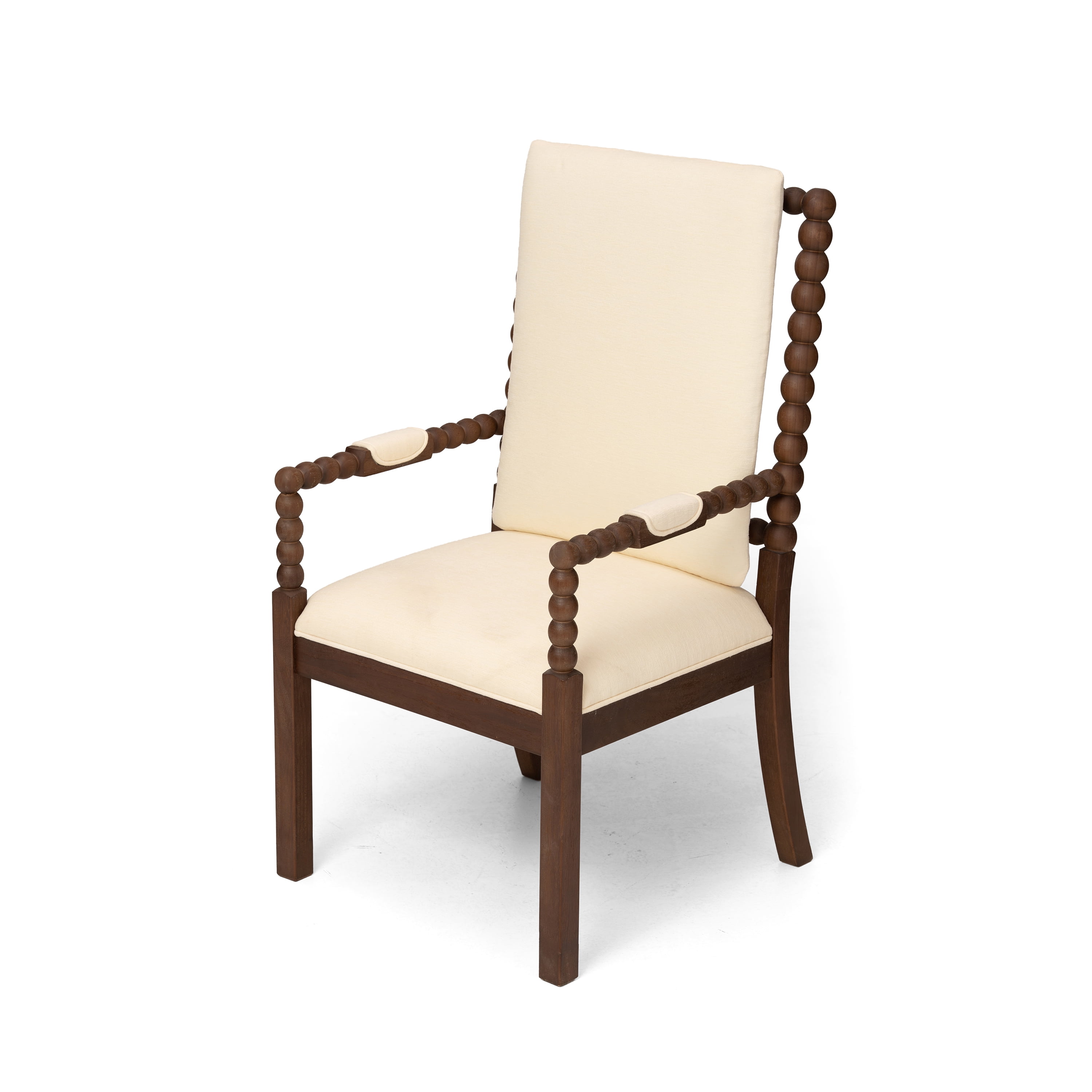 Garitin Dining Chair Set of 2 and Rubber Wood Side Chairs, Fabric Upholstered Seating with Ergonomic Backrest for Kitchen and Dining Room, Walnut