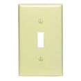 thumbnail image 2 of Leviton 1-Gang Toggle Switch Wall Plate, Midway Size, Unbreakable Nylon, PJ1-I, Ivory, 2 of 2