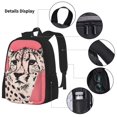 thumbnail image 3 of Disketp Pink Cheetah Art Mochila Estampada de Gran Capacidad con Lonchera y Estuche, Set de 3 Piezas para Estudiantes, 3 of 7