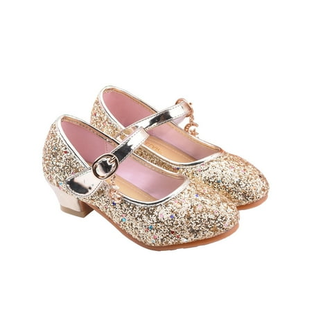 

Crocowalk Girls Dress Shoes Adorable Sparkle Mary Jane Flats for Wedding Party