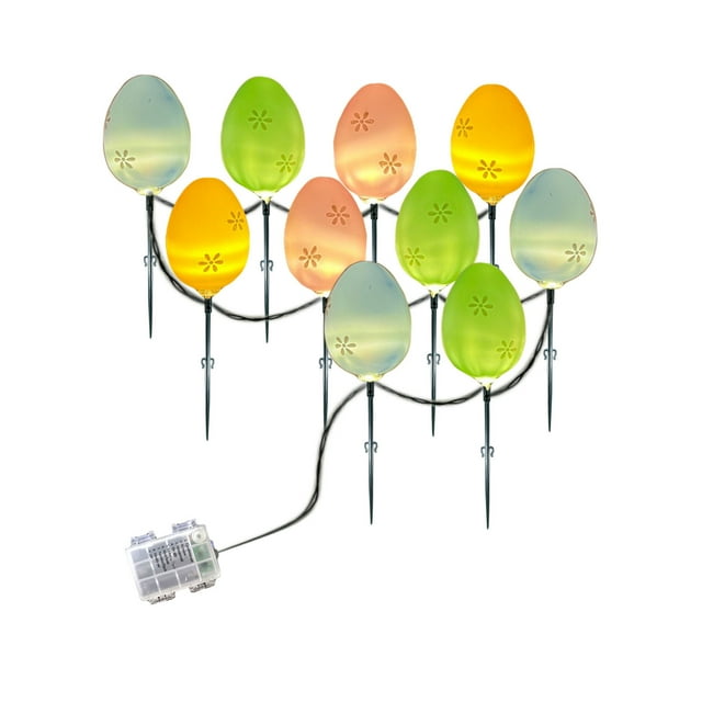 Easter Decorations Lamp Easter Eggs Lamp Led Warm Lamp String Outdoor Floor Lamp Impervious Battery Easter Decorative Lamp String Warm Light