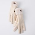 thumbnail image 4 of YAOBAMM Winter Cycling Gloves 1 Pair Winter Plush Touchscreen Gloves Thickened Windproof Cold Resistant Solid Color Five Fingers Waffle Pattern, 4 of 7