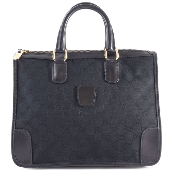 Pre-Owned Gucci Old Handbag GG Canvas | Leather Black Women's GUCCI (Fair)