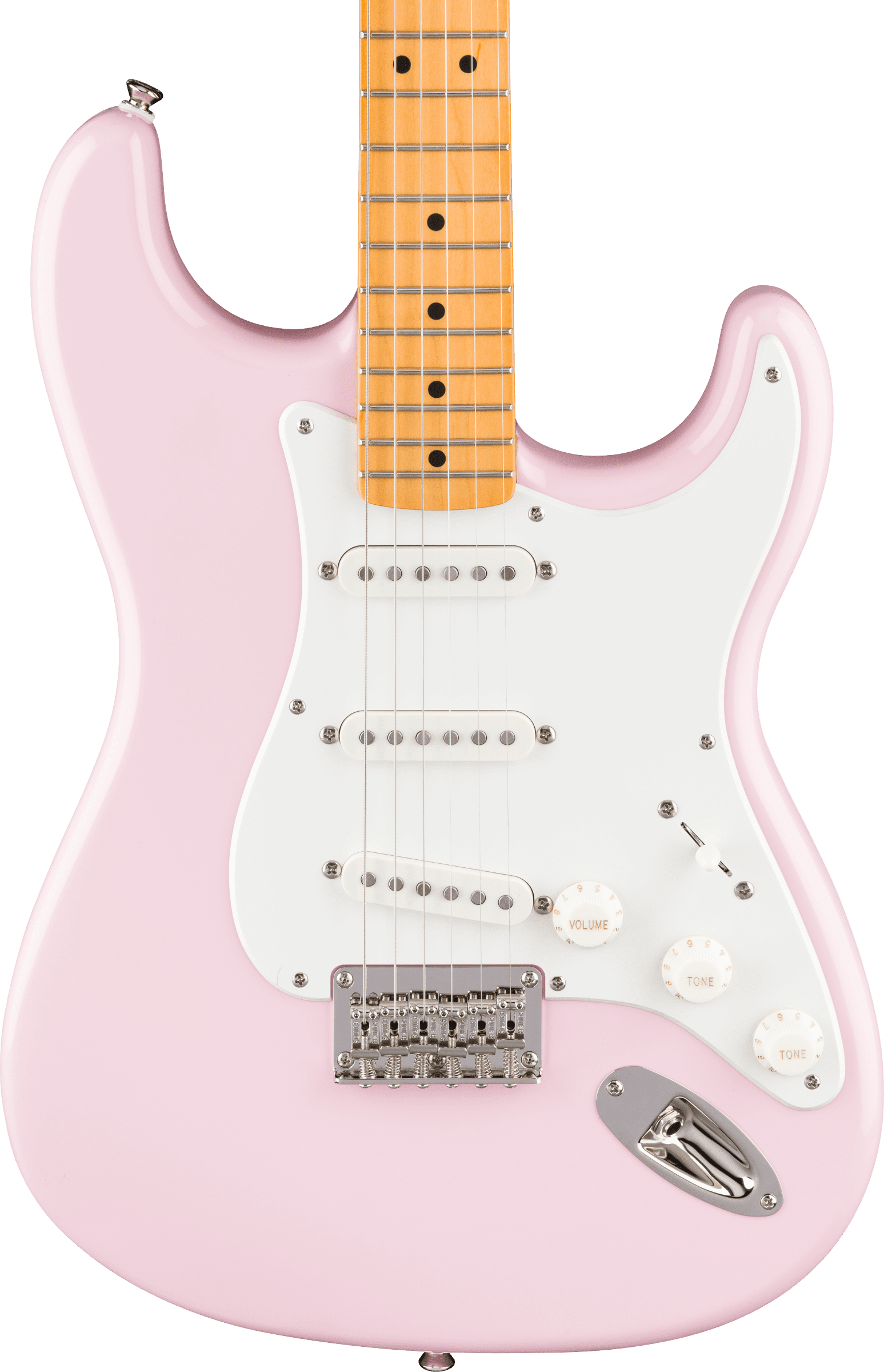 Squier Classic Vibe '50s Stratocaster HT Electric Guitar, Maple Fingerboard, Shell Pink