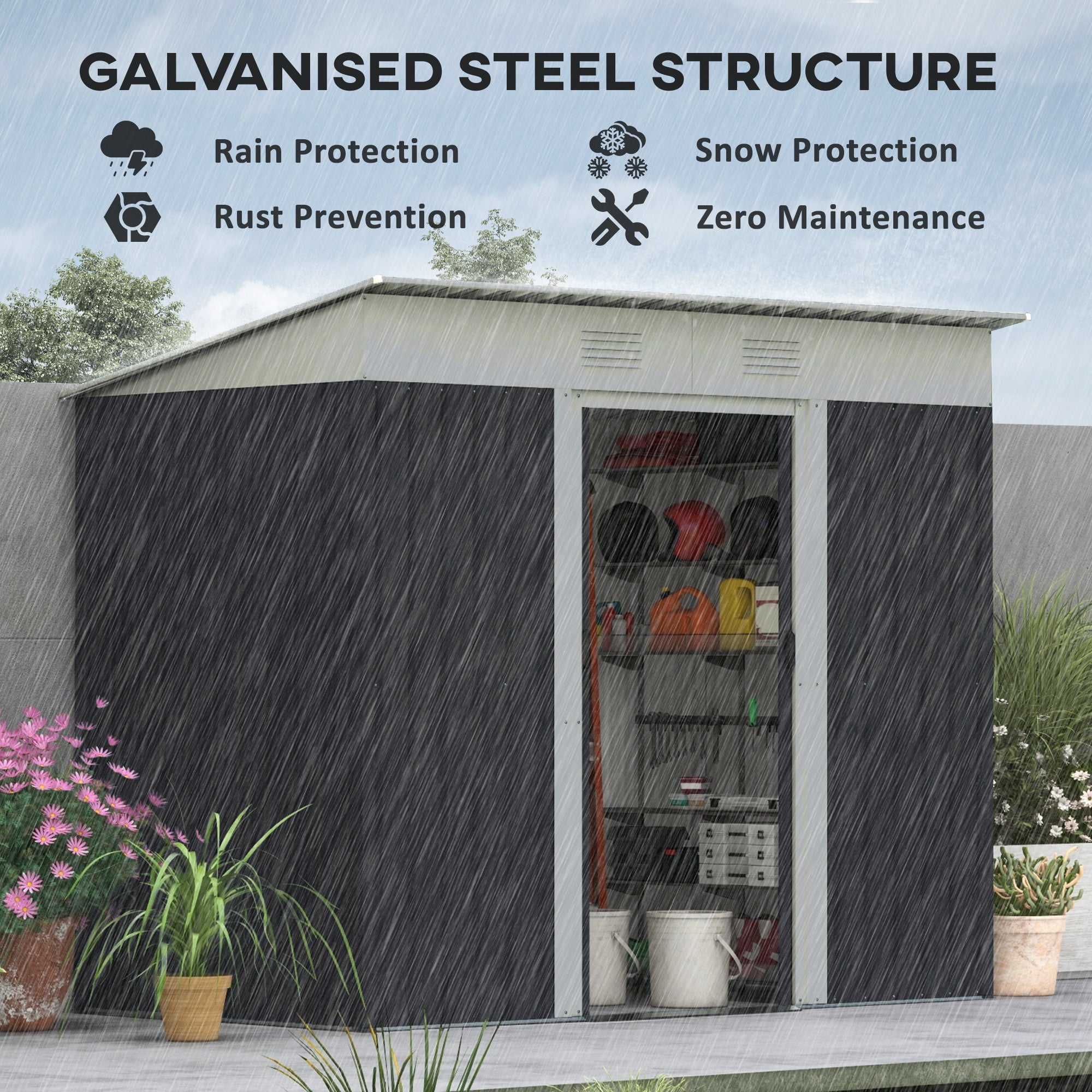 Outsunny Metal Outdoor Backyard Garden Patio Storage Tool Outsunny Metal Outdoor Backyard Garden Patio Storage Tool