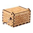 thumbnail image 3 of Decoración Caja de música con manivela grabada decorativa de madera antigua para regalo de esposa, 3 of 6