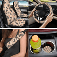thumbnail image 7 of HUIACONG Desert Camouflage Pattern Car Seat Cover Set, with Steering Wheel Cover Car Armrest Protective Cover Keychain Strap Car Seat Covers Car Headrest Protectors, 7 of 7