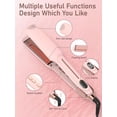 thumbnail image 4 of Berlaney 2-in-1 Hair Straightener and Curler, 1.65-Inch Wide Flat Iron with 12 Heat Settings, LCD Display and Dual Voltage, Pink, 4 of 6