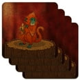 thumbnail image 1 of Golden Monkey Eating a Banana Low Profile Novelty Cork Coaster Set, 1 of 3