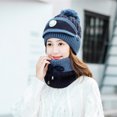 thumbnail image 5 of ZSQDM 3Pcs Womens Winter Scarf Set Thickend Knitted Hat Scarf Face Cover Outdoor beanies Hard Hat Sun Shade Visors Swim Cap for Long Hair, 5 of 7