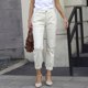 thumbnail image 2 of 2023 primavera mujer Jeans moda sólida ropa de calle algodón cintura elástica estiramiento casual con bolsillos nuevos pantalones vaqueros, 2 of 4