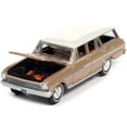 thumbnail image 3 of Autoworld 64312-AWSP067A 3.25 in. Tan Metallic with Ermine White Top Muscle Limited Edition to Worldwide 1 by 64 Diecast Model Car for 1963 Chevrolet II Nova 400 Station Wagon Saddle - 13904, 3 of 3