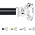 thumbnail image 1 of TRAHOO-Black Curtain Rods 48 to 84 Inch,3/4 Inch Adjustable Curtain Rod Set,Modern Single Window Curtains Rods,Heavy Duty Curtain Rods,Acrylic Diamond Finials Decorative Drapery Rods 36-88\u201d,Matt, 1 of 4