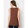 thumbnail image 3 of Made by Johnny Women's Casual Loose Fit Sleeveless Pleated Scoop Neck Tank Top S RUST, 3 of 4