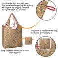 thumbnail image 4 of 5 Pack Foldable Shopping Bag,Brown Christmas Pattern Reusable Grocery Bags with Pockets,Large Reusable Tote Bags with Handles Waterproof & Lightweight, 4 of 6