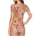 thumbnail image 4 of Naloa Yellow Flowers Women's Short-Sleeved Onesie, One-Piece Swimsuit for Parties, dates, clubs - XX-Large, 4 of 9
