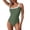 Army Green, variant on Wdgfv Women's Swimsuits One Piece Bathing Suit Solid Color Ruched Tween Swimming Suit Beach Swimwear