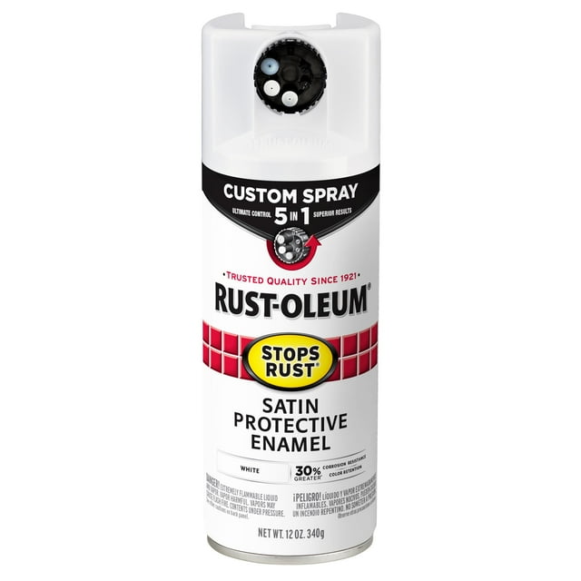 Pintura Rust-Oleum 376870, antióxido, 340 ml, color blanco satinado