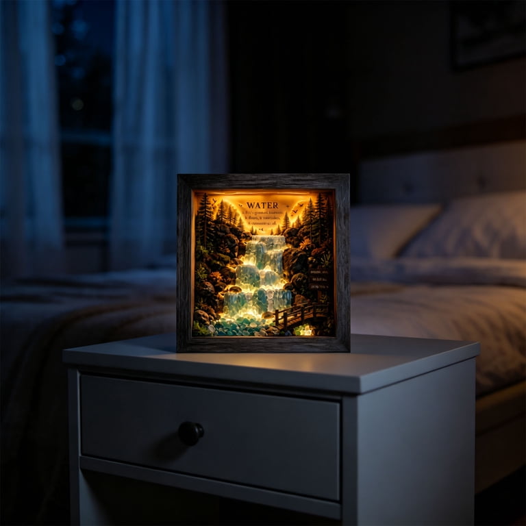 Transluent Yight Decorative Glass Night Light with Warm Raised Translucent Accents, and ...