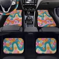 thumbnail image 4 of HUIACONG Car Floor Mats for Additional Protection Driver Seat, Hippie Floral Car Steering Wheel Cover Passenger Seat and Rear Car Seat Covers with Anti-Slip Pad Universal Fit Most Cars,SUV, Trucks, 4 of 8