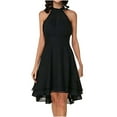 thumbnail image 2 of Lilgiuy Women's Summer Round Neck Sleeveless Chiffon Double Layer Ruffles Pencil Dress 2022 Fall Winter, 2 of 5