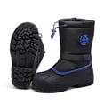 thumbnail image 4 of Bocca Boys Waterproof Snow Boots Black-Blue Slip Resistant Winter Boots 4M, 4 of 5