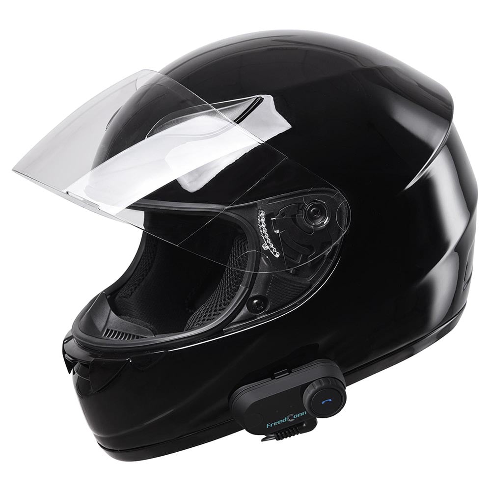 Bluetooth Motorbike Adult Full Face Helmet w/ Wireless Headset Intercom MP3 FM 