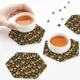 thumbnail image 7 of Pofeuu Forest Squirrel Print Leather Coasters Set of 6, Round Cups Mugs Mat Pad for Home Kitchen Heat Resistant Drink Coasters,Hexagon, 7 of 7