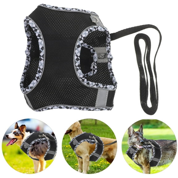 PAMINGONO 1Set Dog Harness with Leash for Small Puppies Adjustable and Reflective Gear