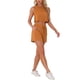 thumbnail image 4 of Conjunto Casual para Mujer, Top Sin Mangas de Cuello Redondo con Cintura Elástica y Pantalones Cortos, Caramelo S, 4 of 6