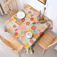 thumbnail image 2 of Pioneer Flower Floral Print Pattern Square Tablecloth, Waterproof Wipeable Spillproof Washable Table Cover for Home Kitchen Party Decor, 42"x42", 2 of 6