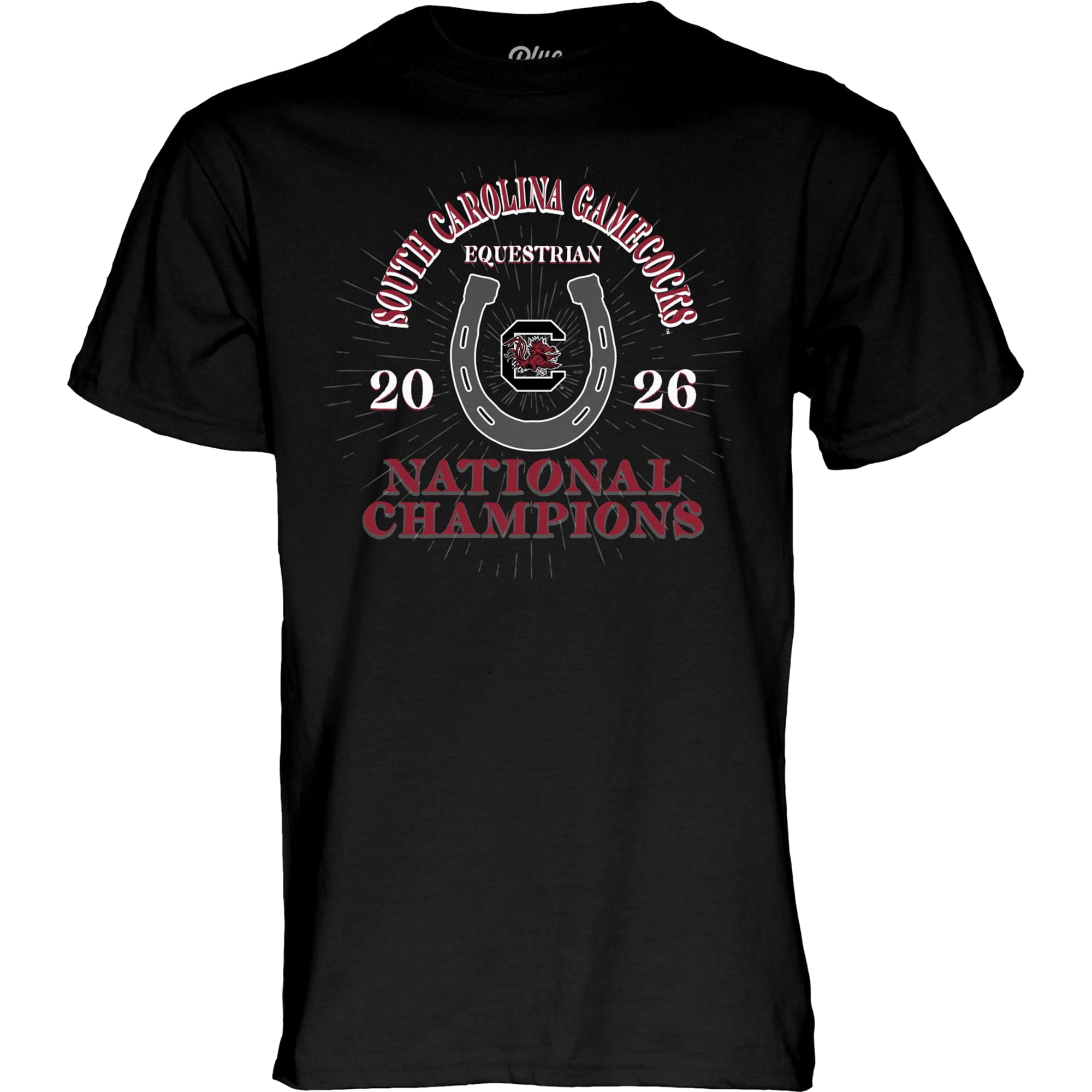 Unisex Blue 84 Black South Carolina Gamecocks 2026 NCAA Equestrian National Champions T-Shirt