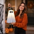 thumbnail image 7 of Sahpxhe Halloween Decorations Indoor Ghost Decor, Light Up Ghost Witch with High Heels LED Ornament for Indoor Outdoor Yard Tree Party Decor White, 7 of 7