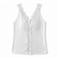 thumbnail image 3 of FRSASU Women's Floral Lace V-Neck Tank Top Casual Summer Hollow Out Sleeveless Tops White, 3 of 6