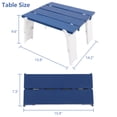 thumbnail image 2 of Beach Table for Sand Foldable Portable Height Adjustable Folding Side Table Desk for Camping Picnic BBQ with Carry Bag, White Blue, 2 of 7
