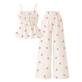 thumbnail image 4 of FSYBOA Girls Outfit Set, Sleeveless Stretch 2Piece Summer Tank Tops and Pant Set Beige Size 14-16T, 4 of 7
