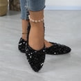 thumbnail image 6 of Women's Rhinestone Flats Elegant Glitter Ballet Flats Dress Pearl Wedding Shoes Pointed Toe Slip On Loafers for Women, 36, 6 of 9