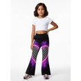 thumbnail image 3 of Girls Flared Pants, Wide Leg Bell Bottom Trousers, Digital Print Casual Kids Pants for Girls, Slim Fit Spring Summer Outfit (Ages 4-13), 3 of 6