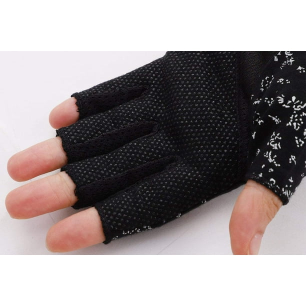 Sunblock Fingerless Gloves Driving Gloves for Women Ladies Summer Cotton  Half Finger Gloves Non-Slip Sun UV Protection Gloves Breathable Outdoor  Sports Mittens for Riding Fishing Golfing 