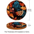 thumbnail image 3 of Thanksgiving Set of 6 Round Microfiber Leather Coasters, 11x11 cm/4.3x4.3 in, Drink Coasters for Home and Office, and Water Absorbent Cup Coasters, 3 of 6