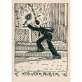 thumbnail image 2 of Karl Wiener 11x14 Gold Ornate Wood Frame and Double Matted Museum Art Print Titled - Kirchenrauber (Around 1920), 2 of 4