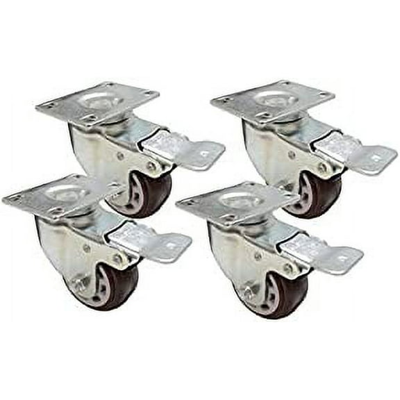 Low Profile Swivel Caster with Oversized Brake (4 Pack)