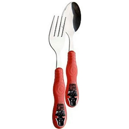 zak design star wars stwo 3180 easy grip flatware spoon and fork set
