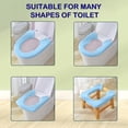 thumbnail image 6 of Toilet Seat Cover - Soft Thicker Warmer with Snaps Fixed Stretchable Washable Fiber Cloth Reusable Easy Installation Cleaning (Blue), JASKFLY, 6 of 9