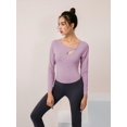 thumbnail image 6 of Women's Sports Fitness Yoga Long Sleeves With Chest Pad Sexy Hollow Tight Fitness Clothes Cropped Tummy Cross Fitted Yoga Running Shirts, 6 of 10