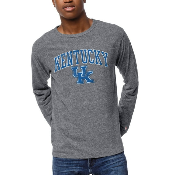 Men's League Collegiate Wear Heather Gray Kentucky Wildcats 1965 Victory Falls Long Sleeve Tri-Blend T-Shirt
