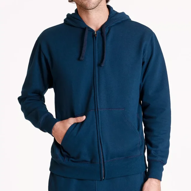 Sudadera De Felpa Con Cierre Y Capucha Manga Larga Hombre