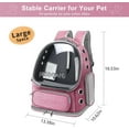 thumbnail image 4 of TJOUL Cat Backpack Carrier, Breathable Cat Bubble Backpack Upgrade Large Space Cat Carrier for Kitty Small Dog, Foldable Airline Approved Cats Backpack, Enlarge Transparent PetTravel Backpack (Pink), 4 of 6