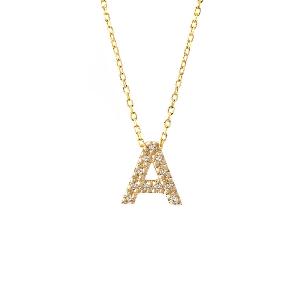 14 KT Diamond Letter Mindy Harris A-Z necklace 16-18 inch