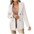 thumbnail image 5 of Blmnix Blazer Light Jackets for Women White Solid Long Long Sleeve Work Suit Teens Tops 2024, 5 of 9